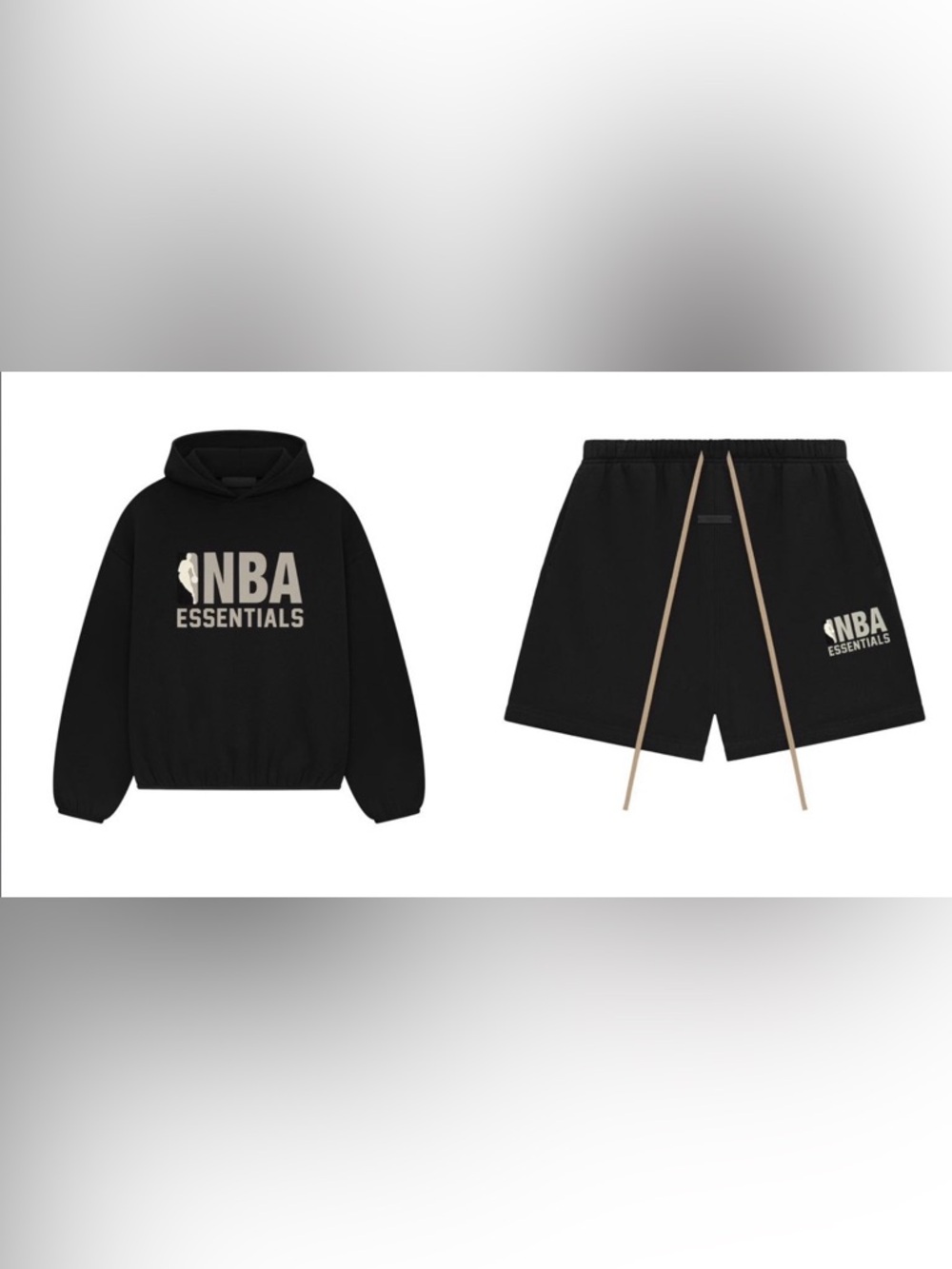 Brand new NBA Essential Black Hoodie and Shorts set size medium